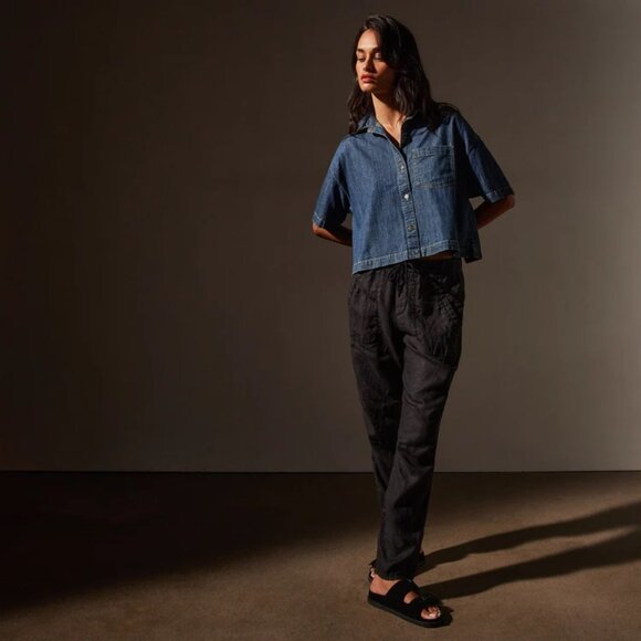 NWT James Perse Ripstop cargo pants charcoal black Size 2 - Picture 2 of 9